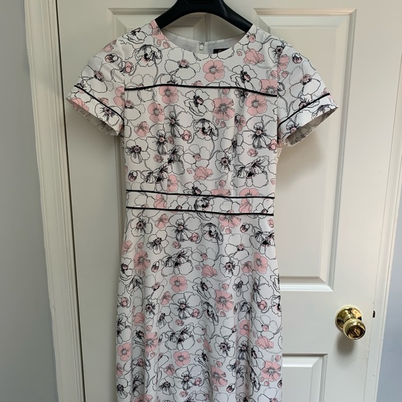 Brooks Brothers White and Pink Floral Midi - Picture 7 of 8